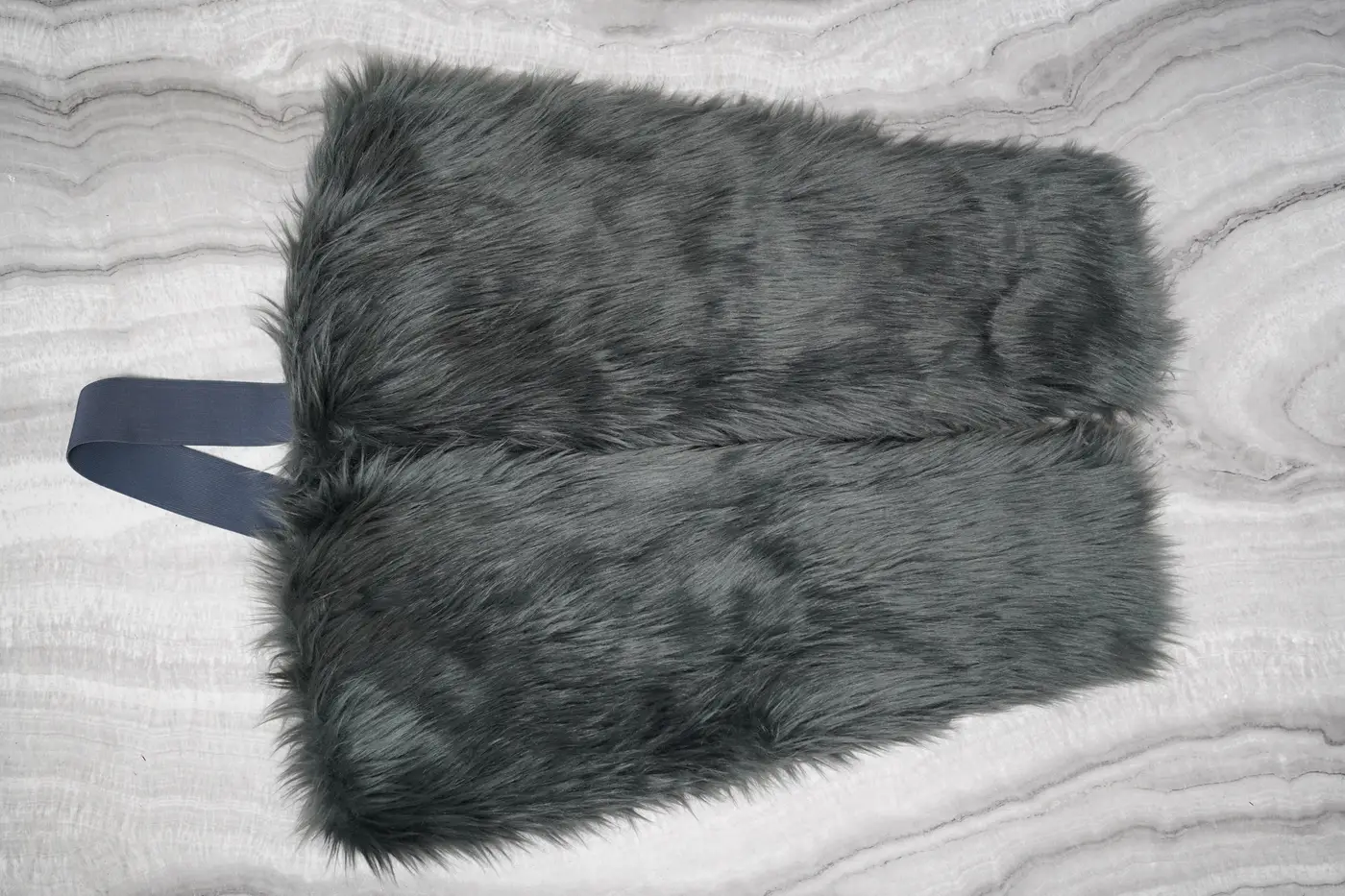 Grey Protogen arm sleeve in long silver tipped fur