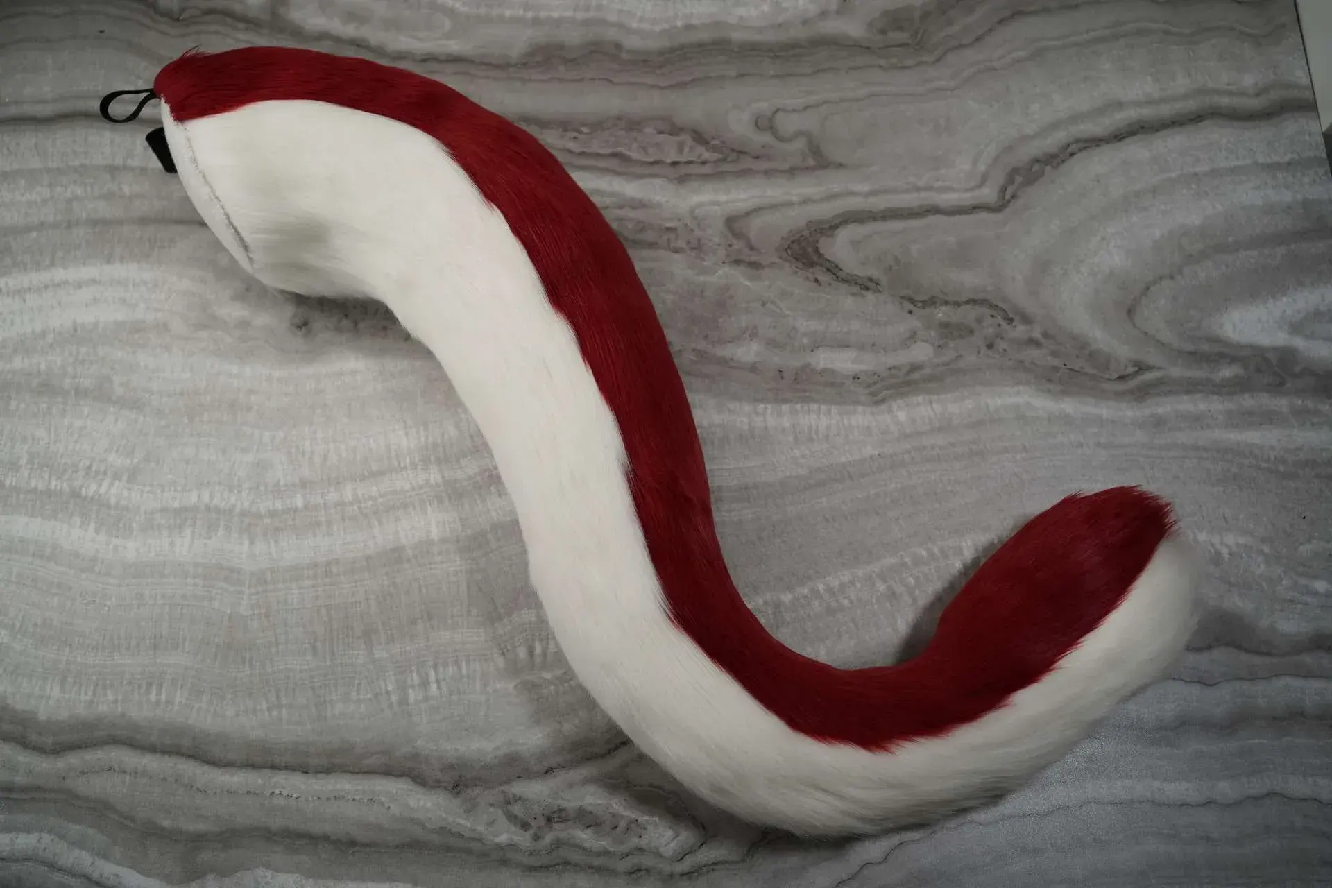 Handmade custom fursuit sergal tail, by Arget & Lazuli
