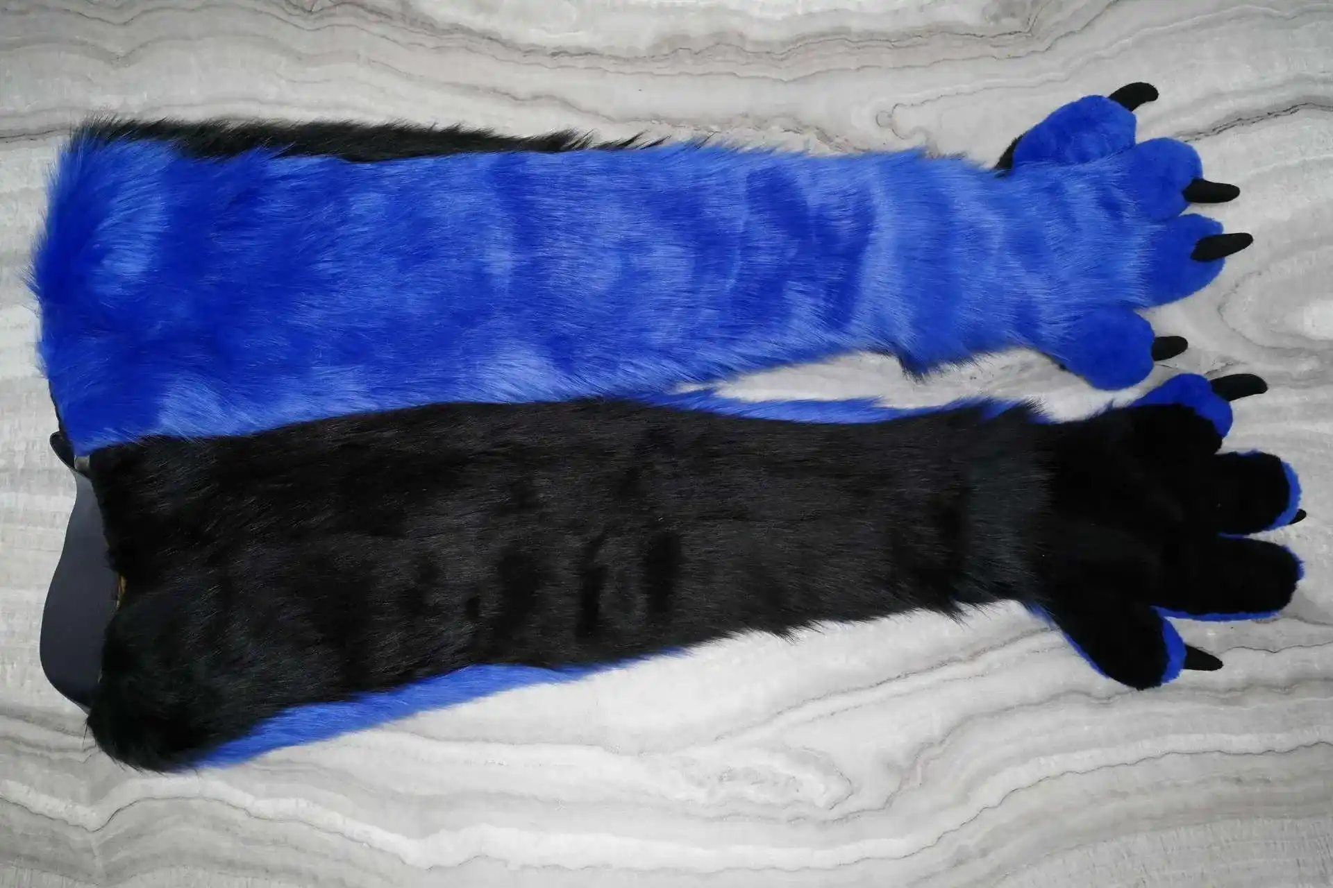 Handmade custom fursuit armsleeves, fully lined, by Arget & Lazuli