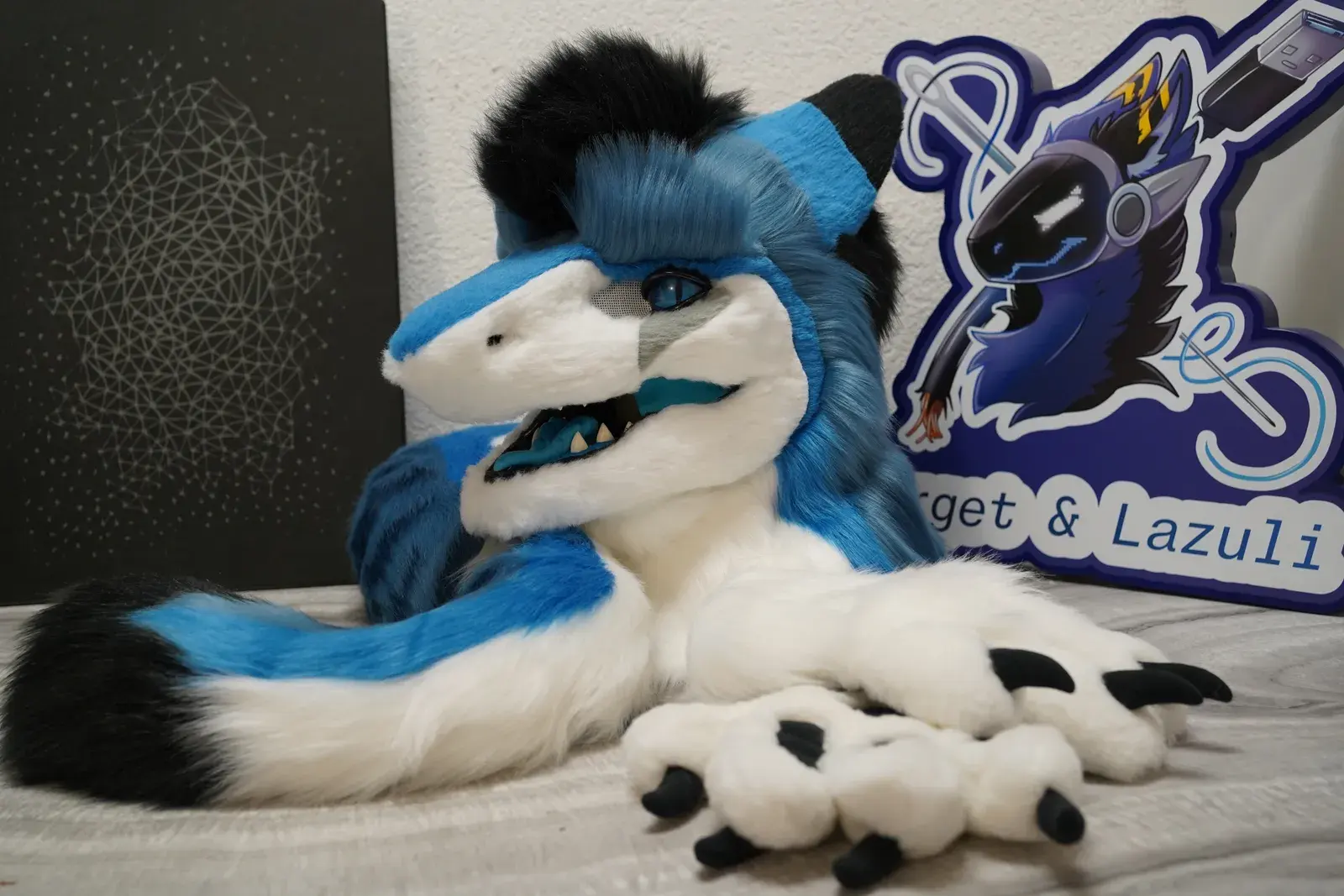 Handmade custom sergal fursuit mini partial, by Arget & Lazuli