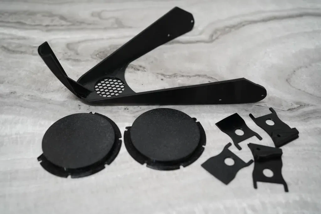 Custom 3D printed Protogen LED visor mounts, by Arget & Lazuli