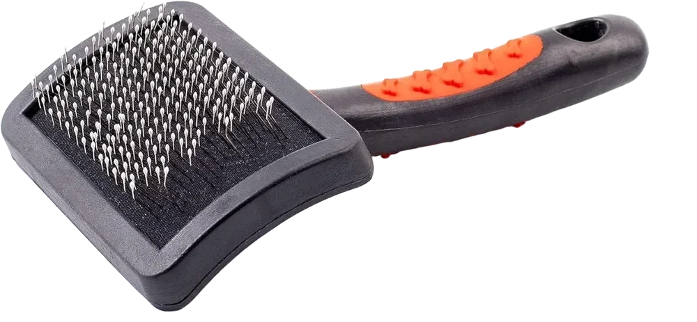 Slicker brush with plastic tips for fursuit care